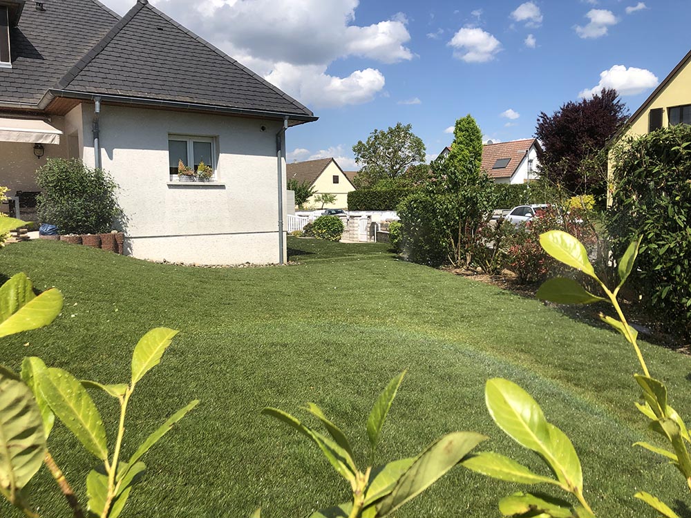 Gazon en rouleau installé à Wolgantzen par un paysagiste