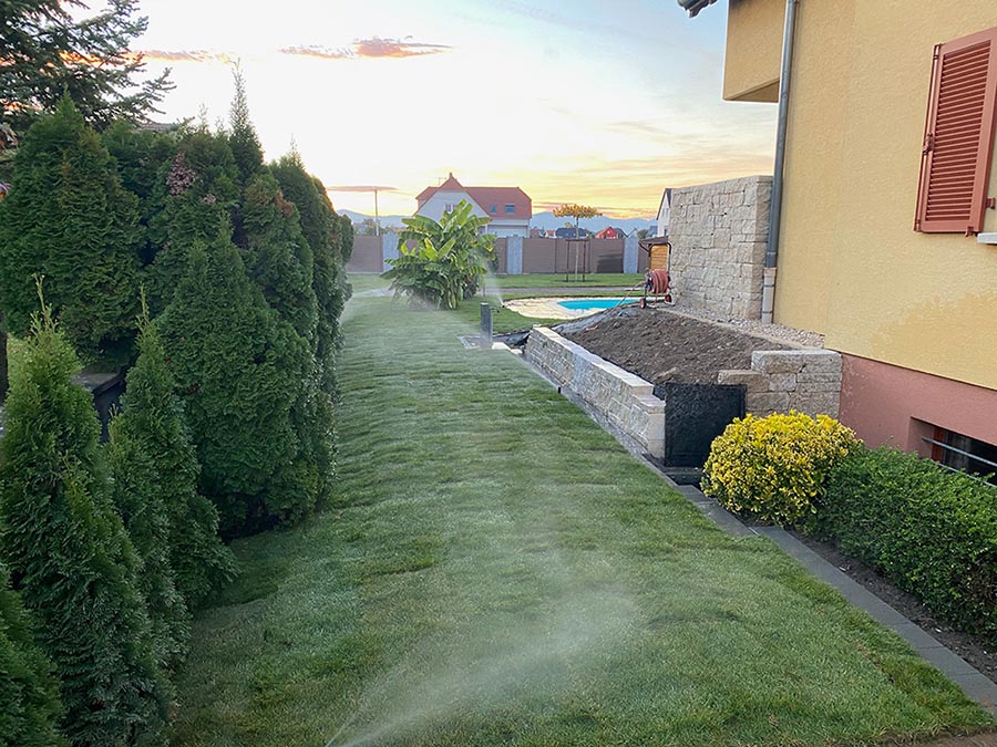 Gazon en rouleaux installé à Durenentzen par FT Paysage