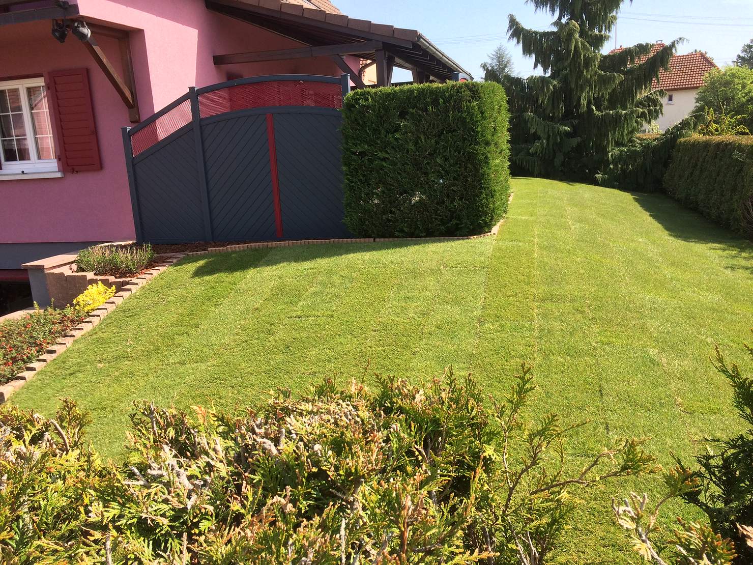 Gazon en rouleau installé à Rixheim