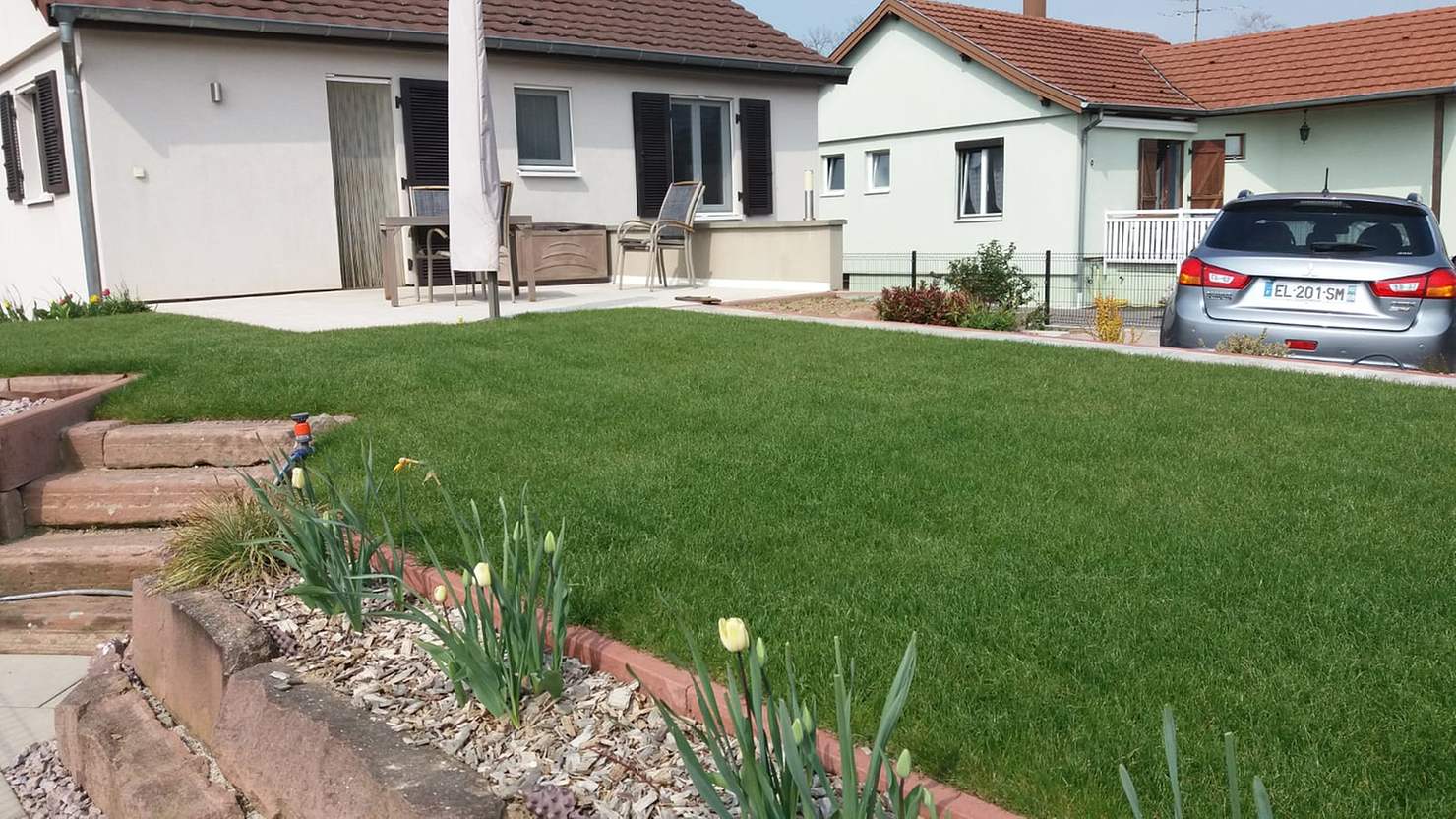 Gazon en rouleau installé à Wittenheim