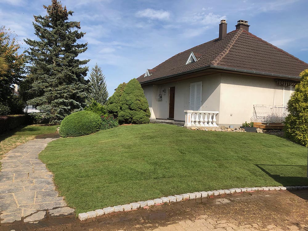 Gazon en rouleau installé à Bantzenheim